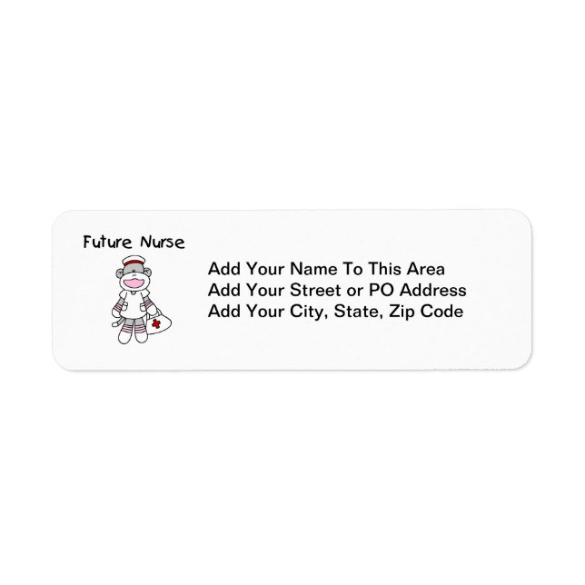 Sock  Monkey Future Nurse T-shirts and Gifts Label (Front)