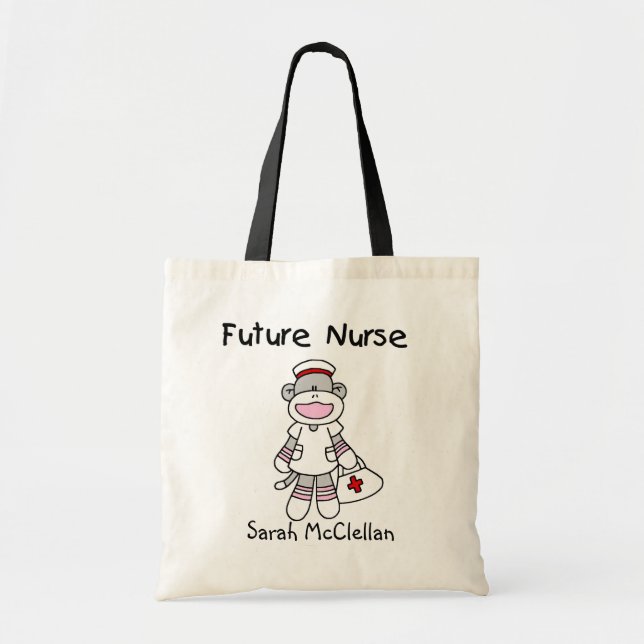 Sock  Monkey Future Nurse T-shirts and Gifts Tote Bag (Front)