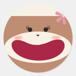Sock Monkey Girl Sticker