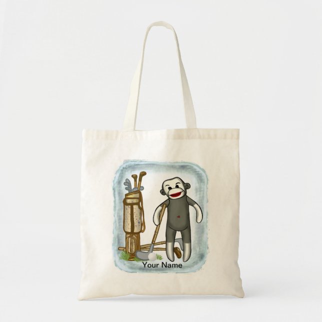 Sock Monkey Golf  Tote Bag (Front)