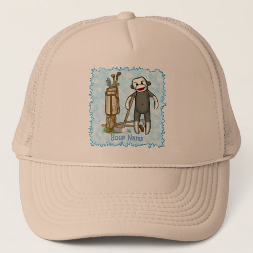 Sock Monkey Golf Trucker Hat