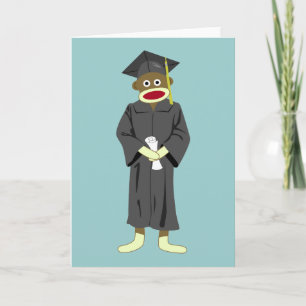 Sock Monkey Graduation Card