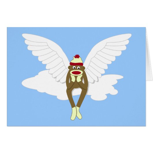 Sock Monkey Guardian Angel Cards (Front Horizontal)