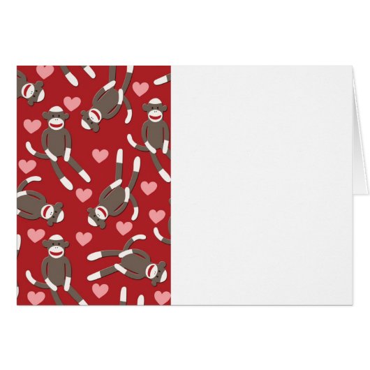Sock Monkey Hearts Cards (Front Horizontal)