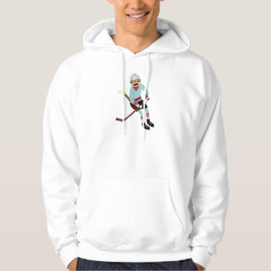 Sock Monkey Hockey Player Hoodie