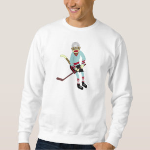 Sock Monkey Hockey Player Sweatshirt