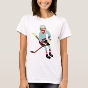 Sock Monkey Hockey Player T-Shirt