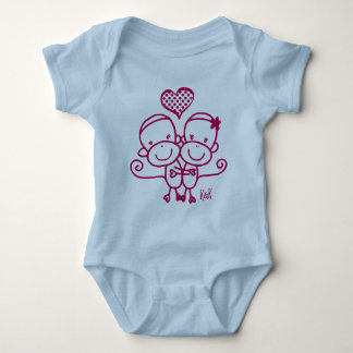 Sock Monkey Hugz Infant Bodysuit ~ Cherry pink