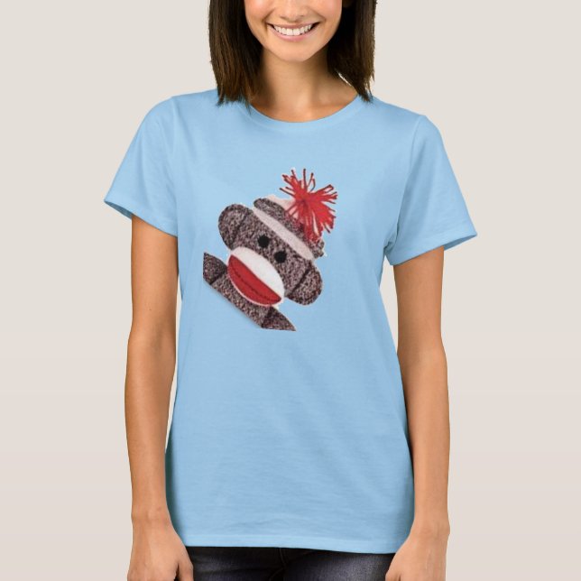 SOCK MONKEY Humorous Funny T-Shirt (Front)