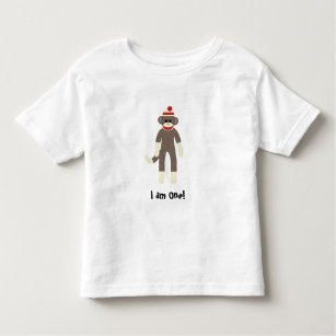 sock monkey I am One! Toddler T-shirt