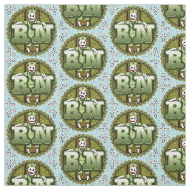 Sock monkey Irish nurse  Fabric (Swatch)