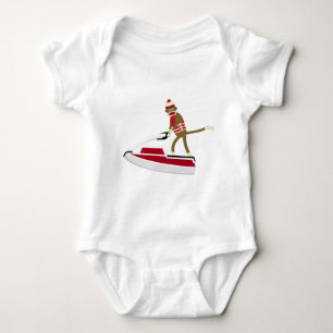 Sock Monkey Jetski Baby Bodysuit