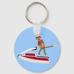 Sock Monkey Jetski Keychain