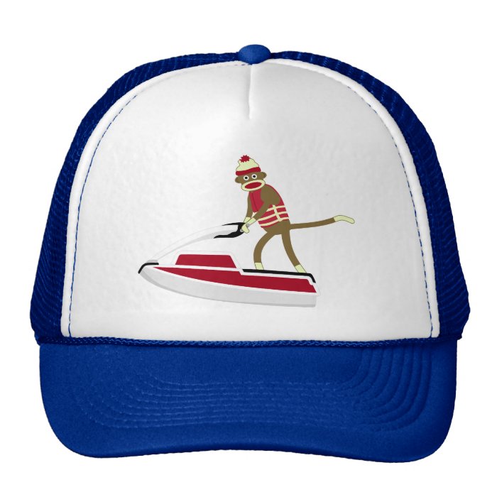 Sock Monkey Jetski Mesh Hats