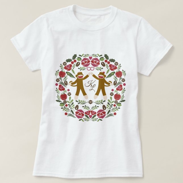 Sock Monkey Joy T-Shirt (Design Front)