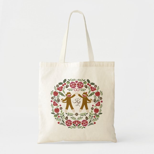 Sock Monkey Joy Tote Bag (Front)