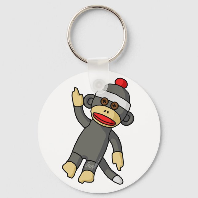 Sock Monkey Keychain (Front)