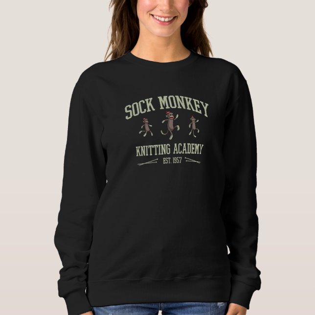 Sock Monkey Knitting Academy Collegiate Style Sock Sweatshirt (Front)