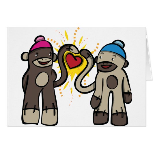 Sock Monkey Love Cards (Front Horizontal)