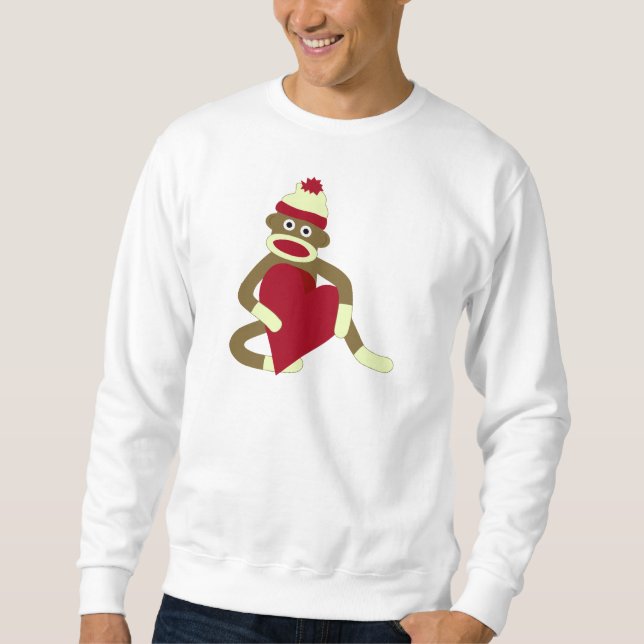 Sock Monkey Love Heart Sweatshirt (Front)