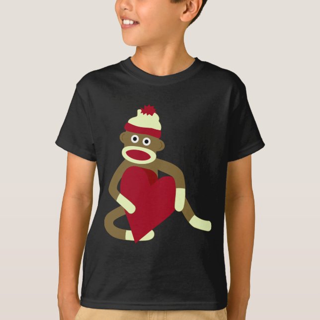 Sock Monkey Love Heart T-Shirt (Front)
