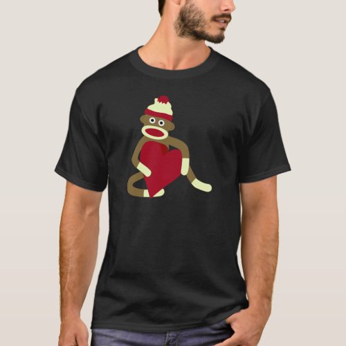 Sock Monkey Love Heart T_Shirt