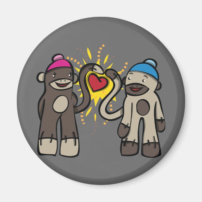 Sock Monkey Love Locker Magnet Office Magnet (Front)