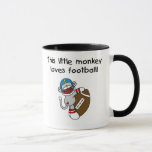 Sock Monkey Loves Football Mug at Zazzle