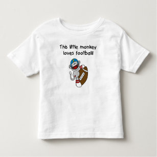 Sock Monkey Loves Football Toddler T-shirt