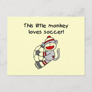 Sock Monkey Loves Soccer T shirts and Gifts Postcard