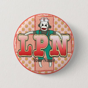 Sock Monkey LPN Nurse pin