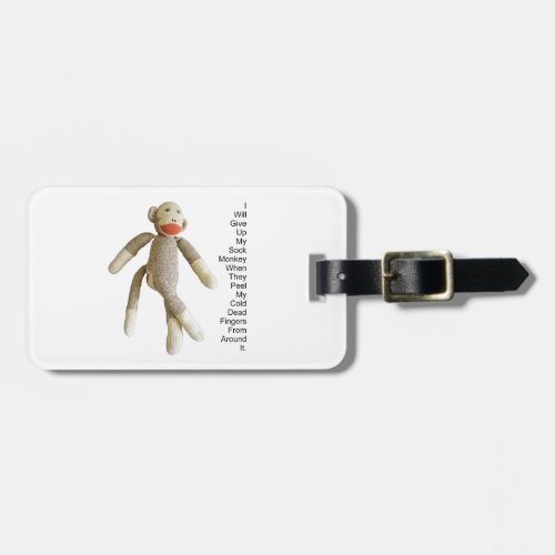 Sock Monkey Luggage Tag