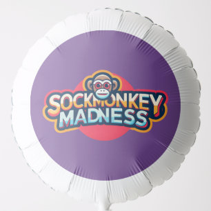 Sock Monkey Madness Purple Balloon