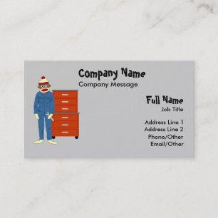 Sock Monkey Mechanic Business Cards