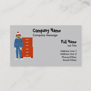 Sock Monkey Mechanic Business Cards