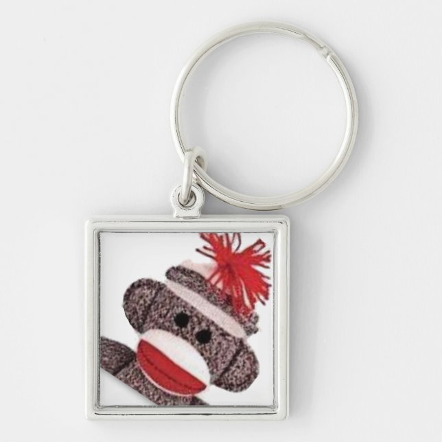 Sock Monkey merchandise products gifts Keychain (Front)
