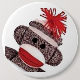 Sock Monkey merchandise products gifts Pinback Button