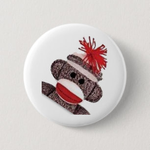 Sock Monkey merchandise products gifts Pinback Button