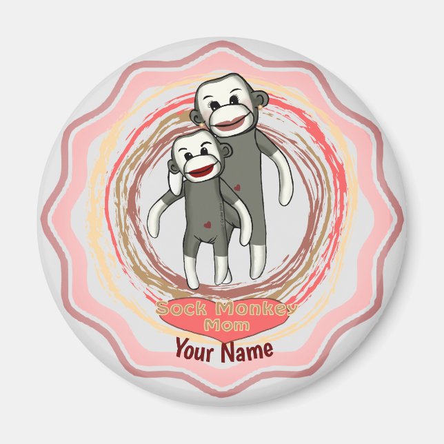 Sock Monkey Mom   Magnet (Front)