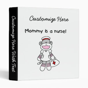 Sock Monkey Mommy Nurse T-shirts and Gifts Binder
