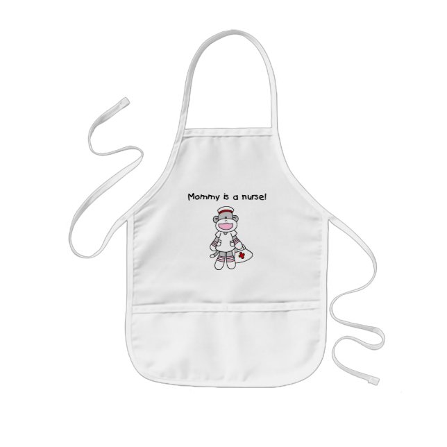 Sock Monkey Mommy Nurse T-shirts and Gifts Kids' Apron (Front)