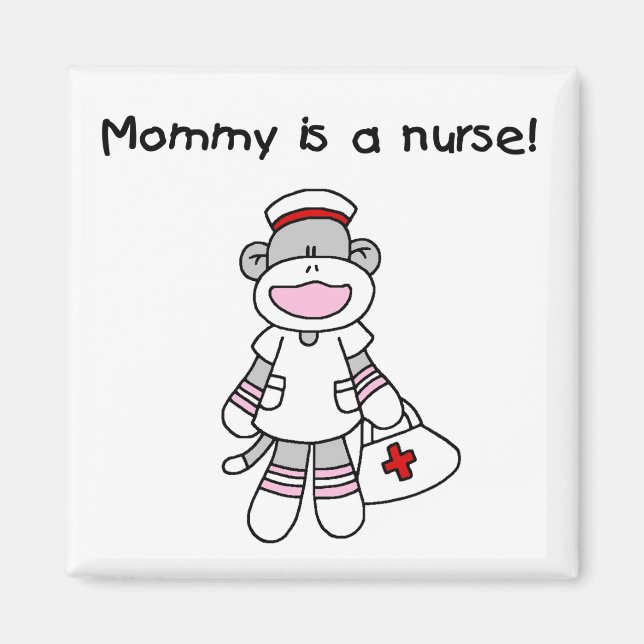 Sock Monkey Mommy Nurse T-shirts and Gifts Magnet (Front)