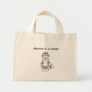 Sock Monkey Mommy Nurse T-shirts and Gifts Mini Tote Bag