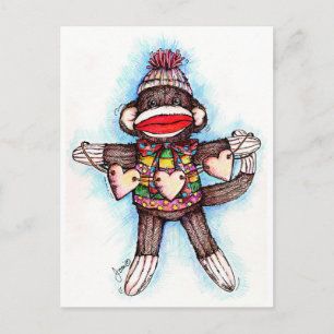 Sock Monkey - Monkey Business Postcard
