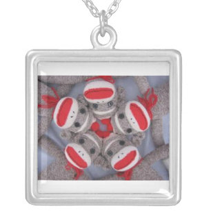 Sock Monkey Monkeys Necklace