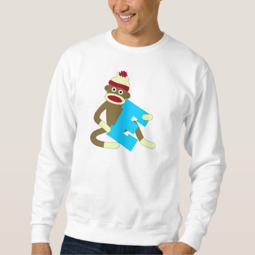 Sock Monkey Monogram Boy E Sweatshirt