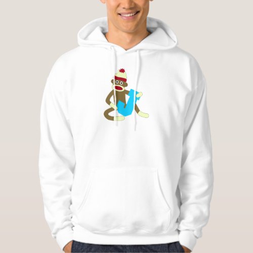 Sock Monkey Monogram Boy J Hoodie