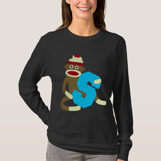 Sock Monkey Monogram Boy S T-Shirt (Front)
