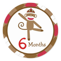 Sock Monkey Monthly Milestone Stickers