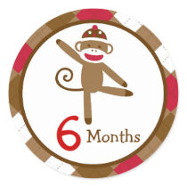 Sock Monkey Monthly Milestone Stickers